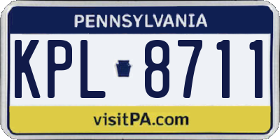PA license plate KPL8711