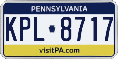 PA license plate KPL8717