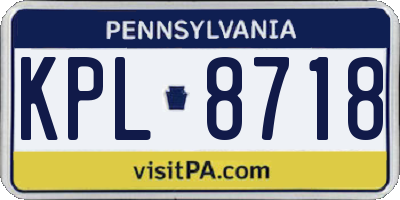 PA license plate KPL8718