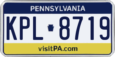 PA license plate KPL8719