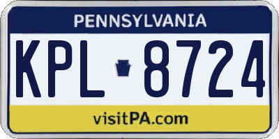 PA license plate KPL8724