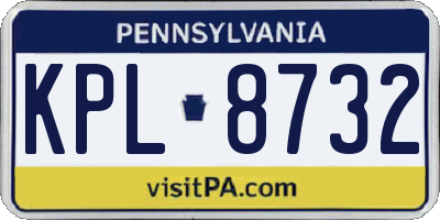 PA license plate KPL8732
