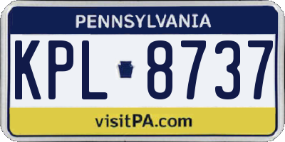 PA license plate KPL8737