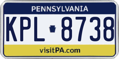PA license plate KPL8738