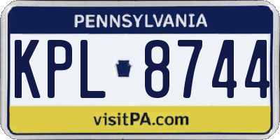 PA license plate KPL8744