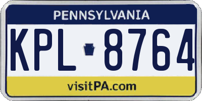 PA license plate KPL8764