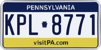 PA license plate KPL8771