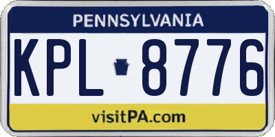 PA license plate KPL8776