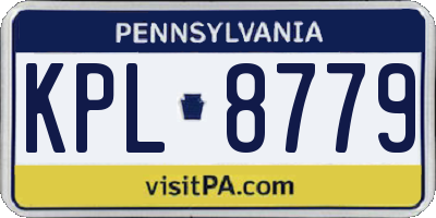 PA license plate KPL8779