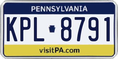 PA license plate KPL8791