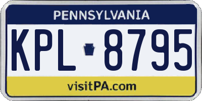 PA license plate KPL8795