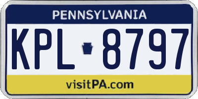 PA license plate KPL8797