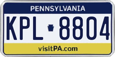 PA license plate KPL8804