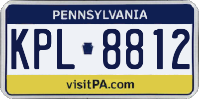 PA license plate KPL8812