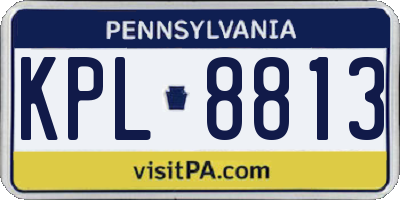 PA license plate KPL8813