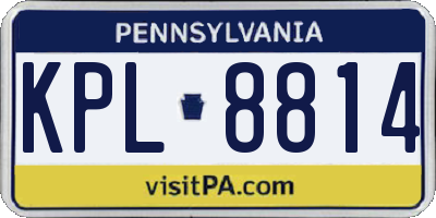 PA license plate KPL8814