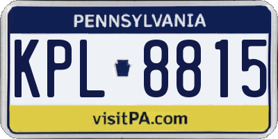 PA license plate KPL8815