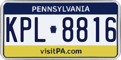 PA license plate KPL8816
