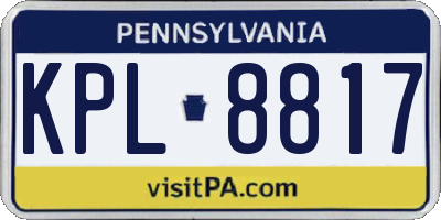 PA license plate KPL8817