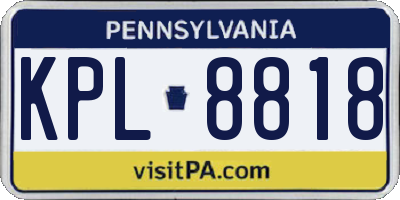 PA license plate KPL8818