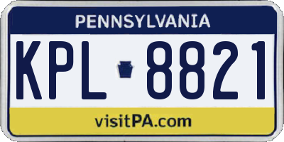 PA license plate KPL8821