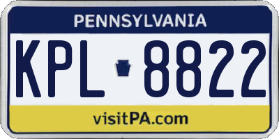 PA license plate KPL8822