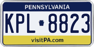 PA license plate KPL8823