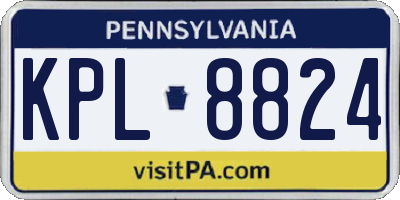 PA license plate KPL8824