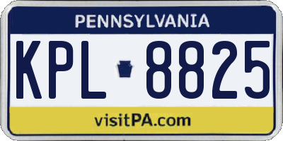 PA license plate KPL8825