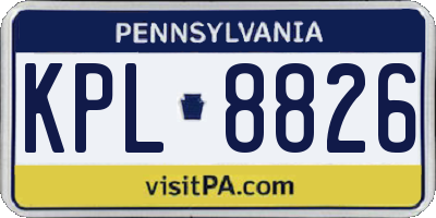 PA license plate KPL8826