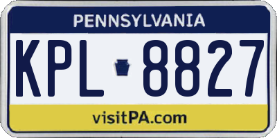PA license plate KPL8827