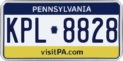 PA license plate KPL8828