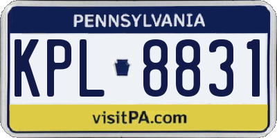 PA license plate KPL8831