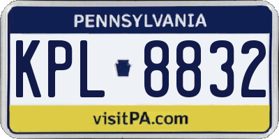 PA license plate KPL8832