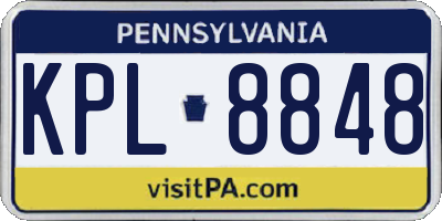 PA license plate KPL8848