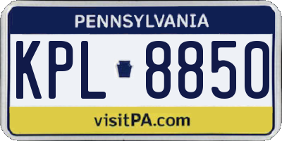 PA license plate KPL8850