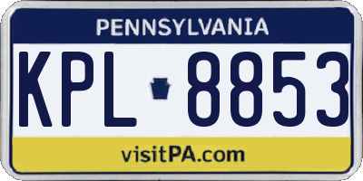 PA license plate KPL8853