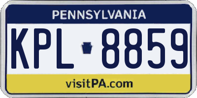 PA license plate KPL8859