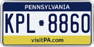 PA license plate KPL8860