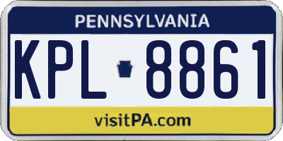 PA license plate KPL8861