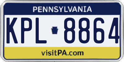 PA license plate KPL8864