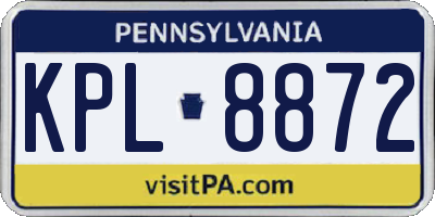 PA license plate KPL8872