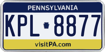PA license plate KPL8877