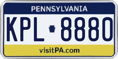 PA license plate KPL8880