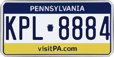 PA license plate KPL8884