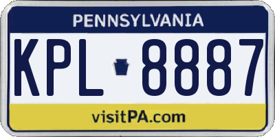 PA license plate KPL8887
