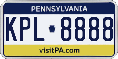 PA license plate KPL8888