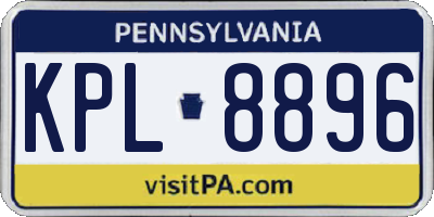 PA license plate KPL8896