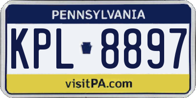 PA license plate KPL8897