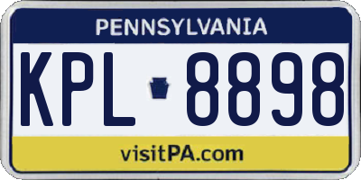 PA license plate KPL8898